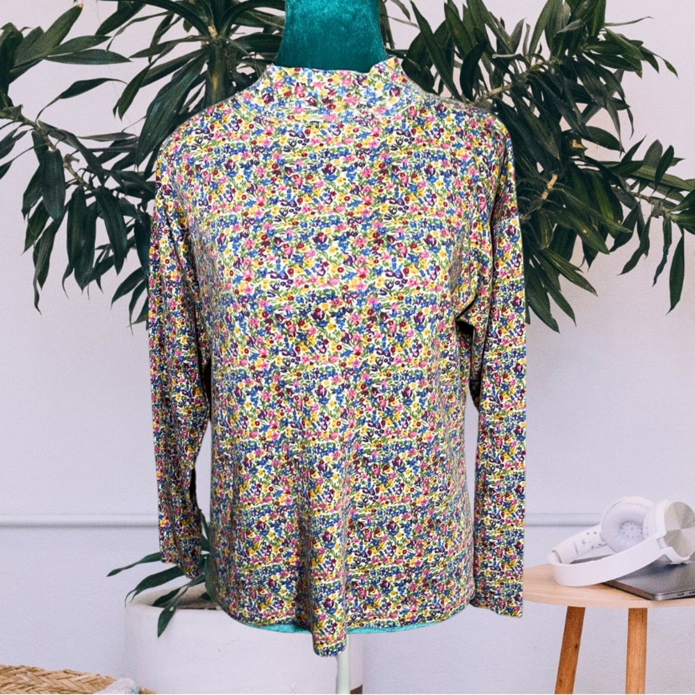 Vintage Floral Turtleneck Tee